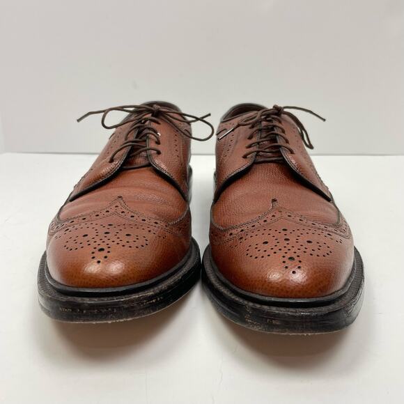 Allen Edmonds | AA Narrow MacNeil Brown Leather Long Wingtip Oxfords Dress Shoes - Picture 3 of 15
